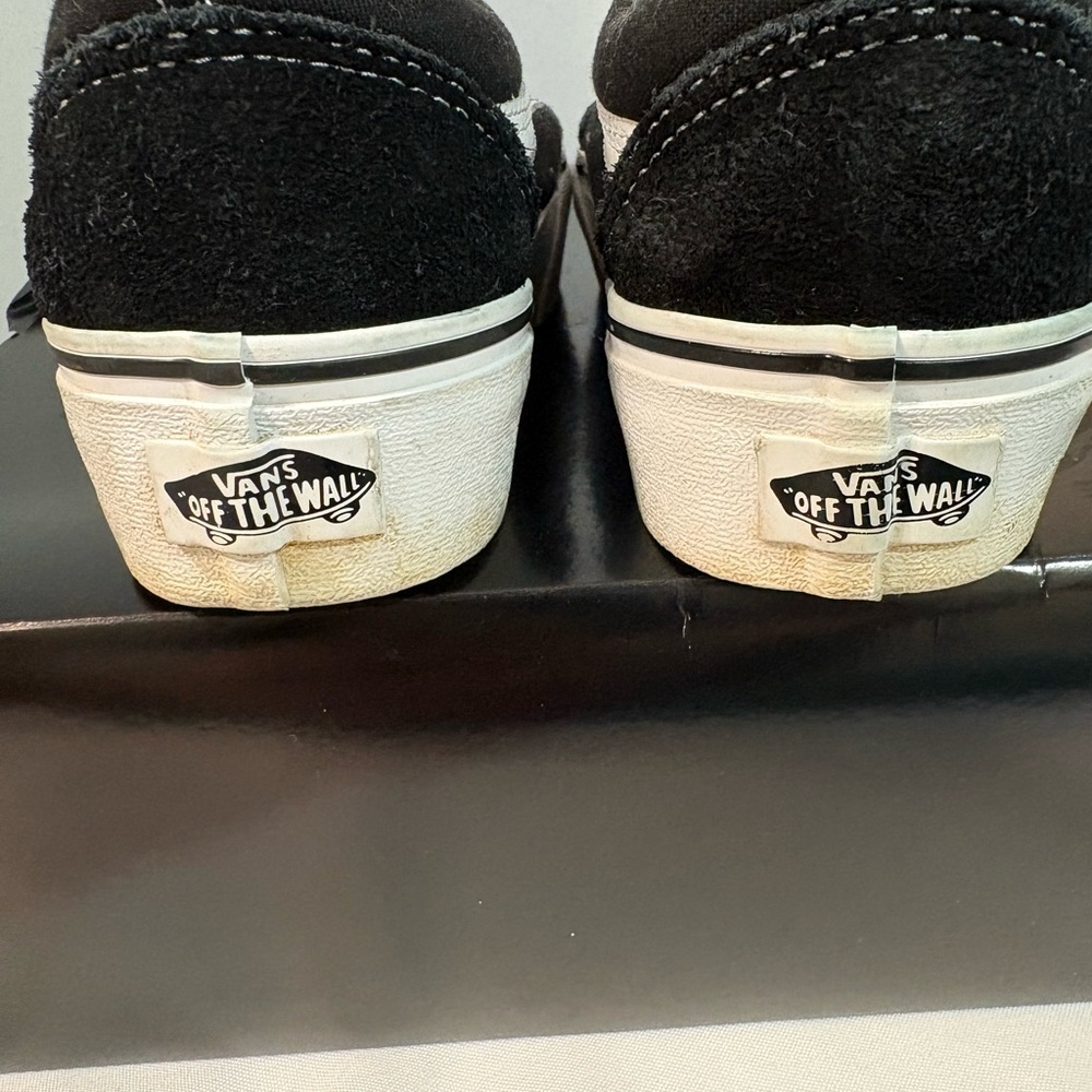 Vans Old Skool classic low-top skate shoe Platform Black Sneakers White Stripe - Picture 4 of 9